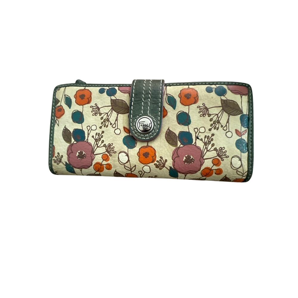Fossil Key-Per Floral Coated Canvas Organizer Wallet
